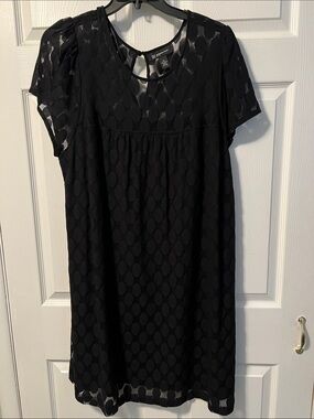 Inc. Black Sheer Polka Dot summer Dress